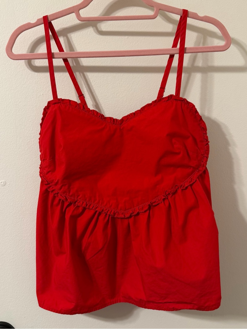 Love On A Hanger Red Peplum Tank Top Size M